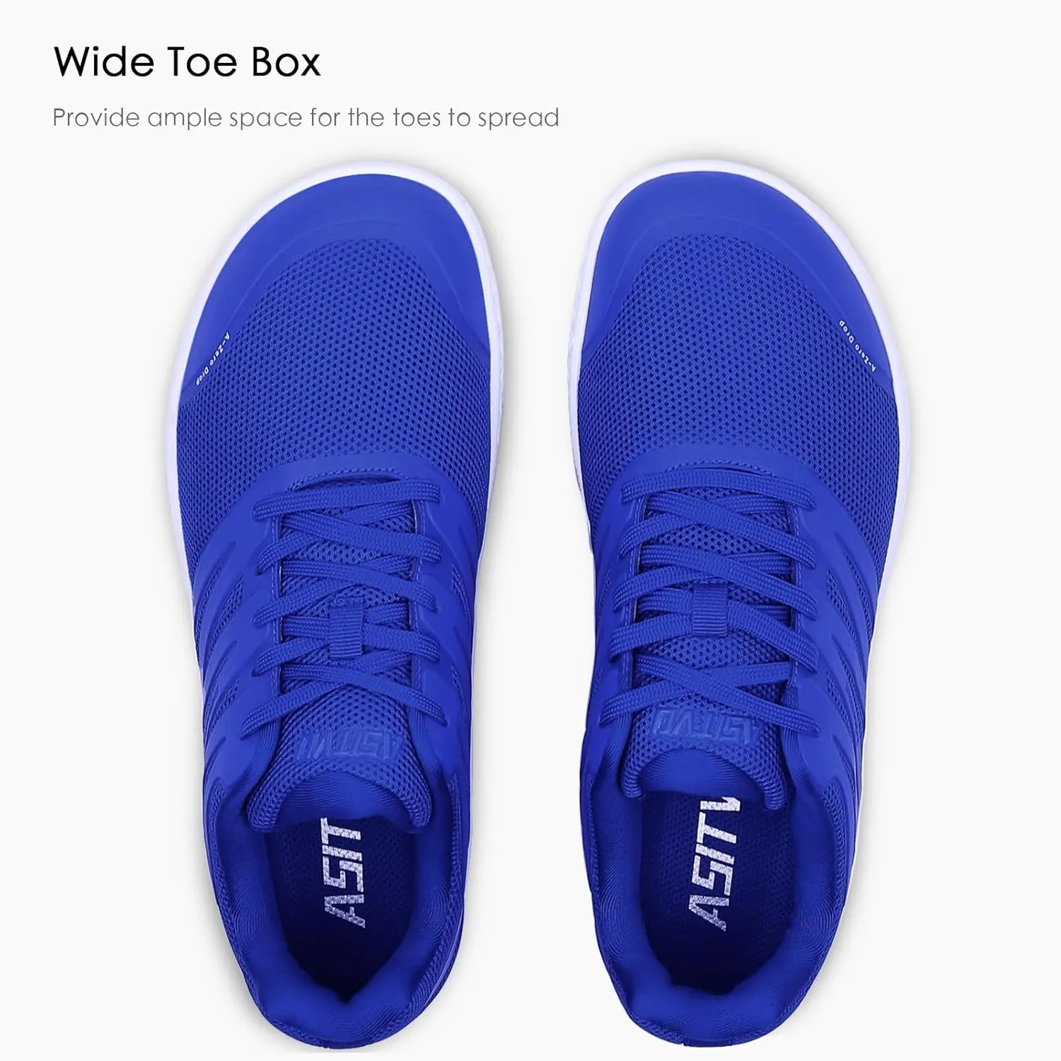 ASITVO Wide Men's Barefoot Zero Drop Sole Minimalist Width Toe Box Walking Shoes Sneakers TPU Toe No-Sew Upper
