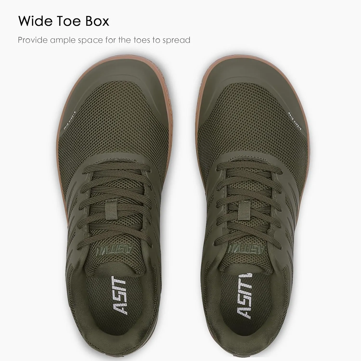 ASITVO Wide Men's Barefoot Zero Drop Sole Minimalist Width Toe Box Walking Shoes Sneakers TPU Toe No-Sew Upper