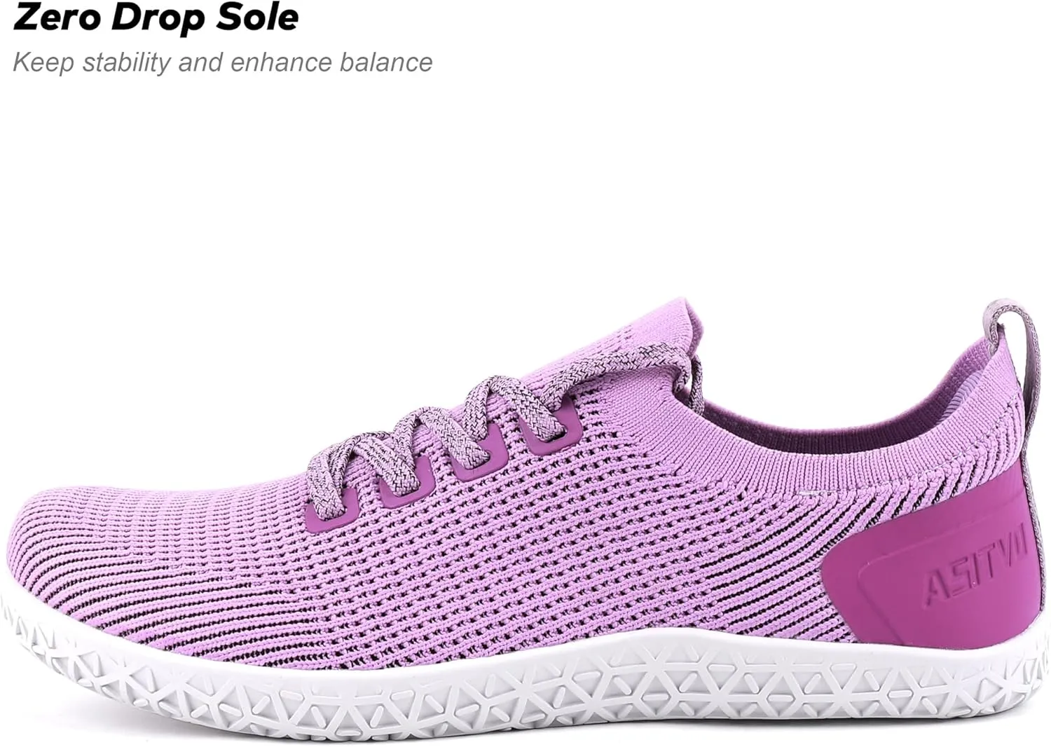 ASITVO Wide Women's Barefoot Zero Drop Sole Minimalist Width Toe Box Walking Shoes Sneakers Colourful Knit Upper