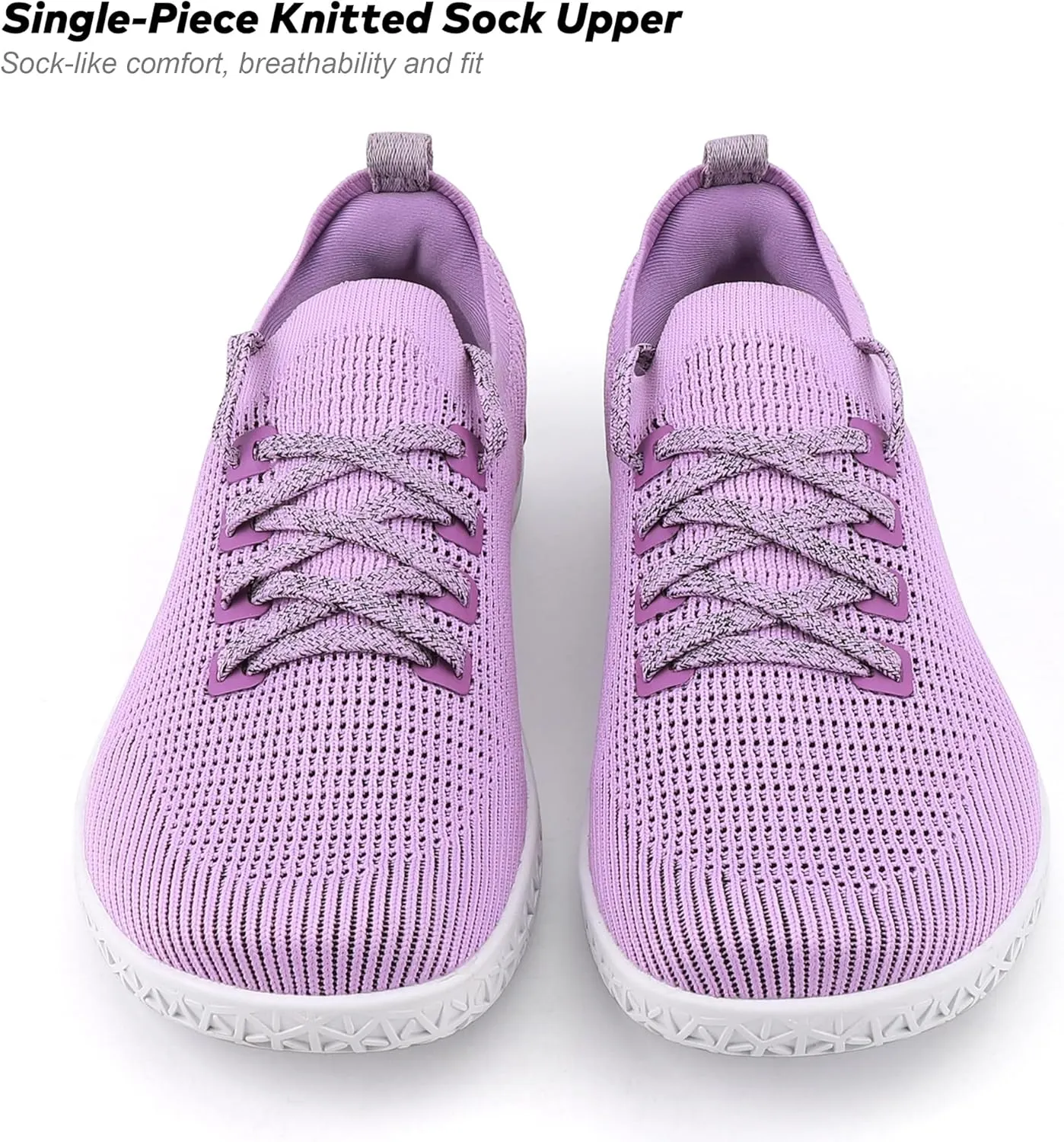 ASITVO Wide Women's Barefoot Zero Drop Sole Minimalist Width Toe Box Walking Shoes Sneakers Colourful Knit Upper