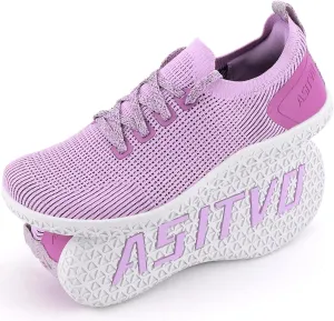 ASITVO Wide Women's Barefoot Zero Drop Sole Minimalist Width Toe Box Walking Shoes Sneakers Colourful Knit Upper