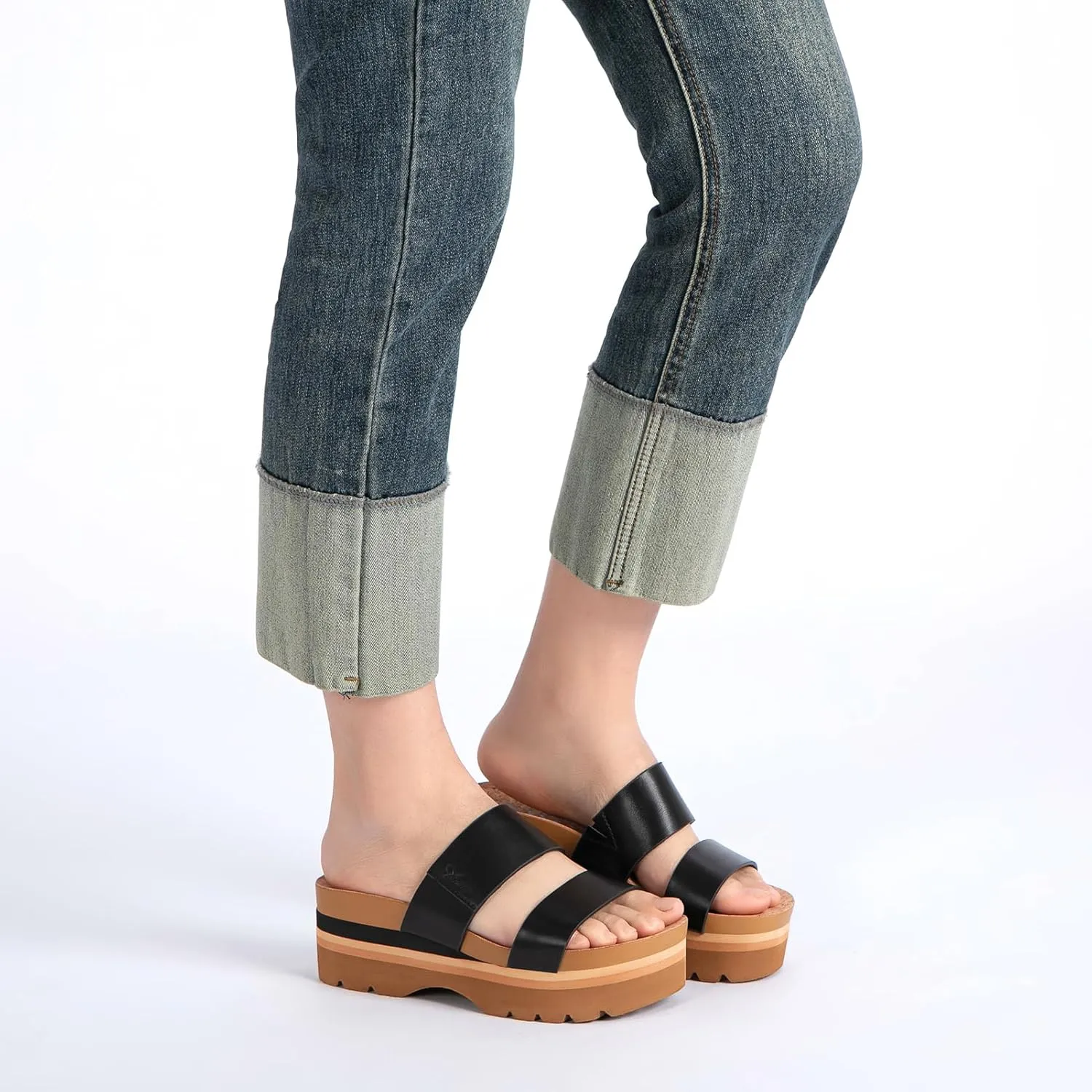 Athlefit Women's Arch Support Platfrom Slide Sandals Comfortable Crok Footbed Open Toe Slip On Summer Flatform Wedge Sandals