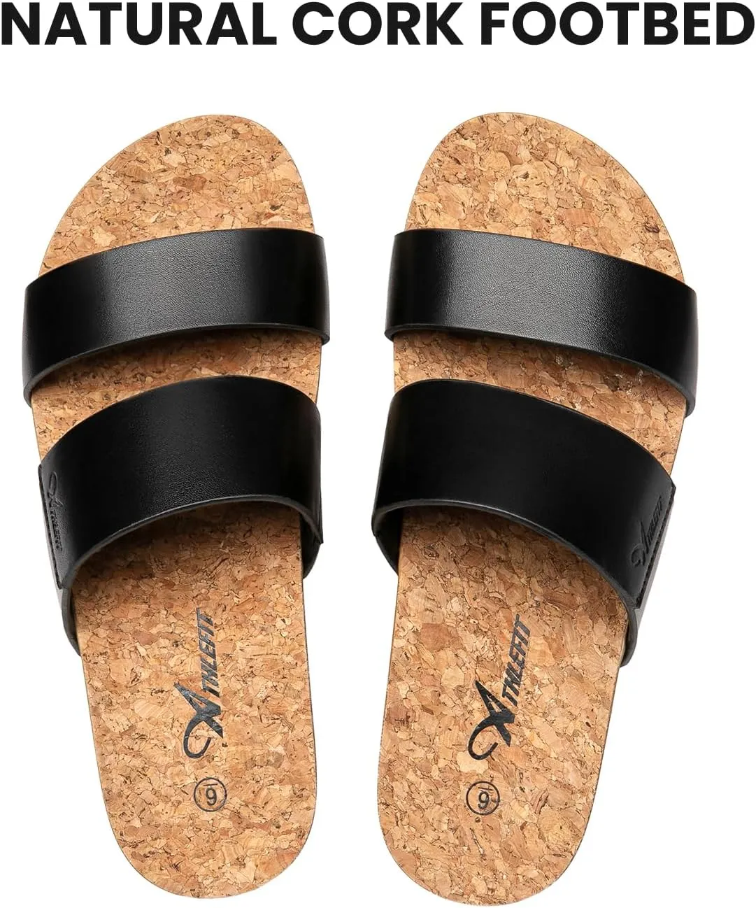 Athlefit Women's Arch Support Platfrom Slide Sandals Comfortable Crok Footbed Open Toe Slip On Summer Flatform Wedge Sandals