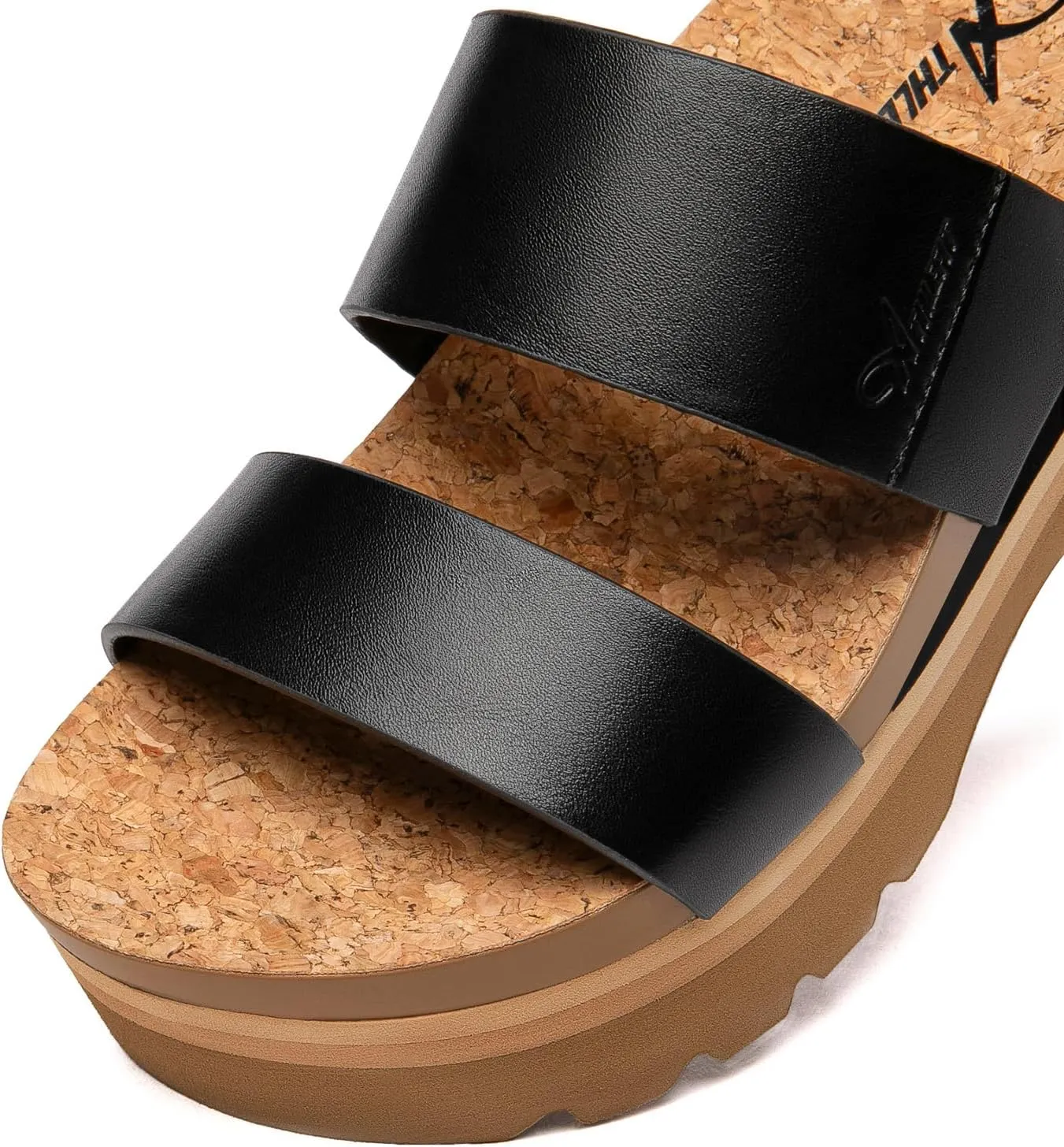 Athlefit Women's Arch Support Platfrom Slide Sandals Comfortable Crok Footbed Open Toe Slip On Summer Flatform Wedge Sandals