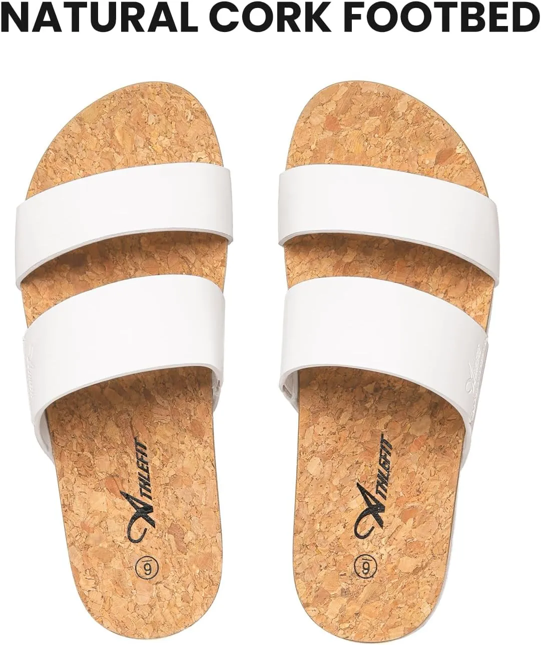 Athlefit Women's Platform Slide Sandals Comfortable Crok Footbed Arch Support Slip On Summer Beach Flatform Sandals