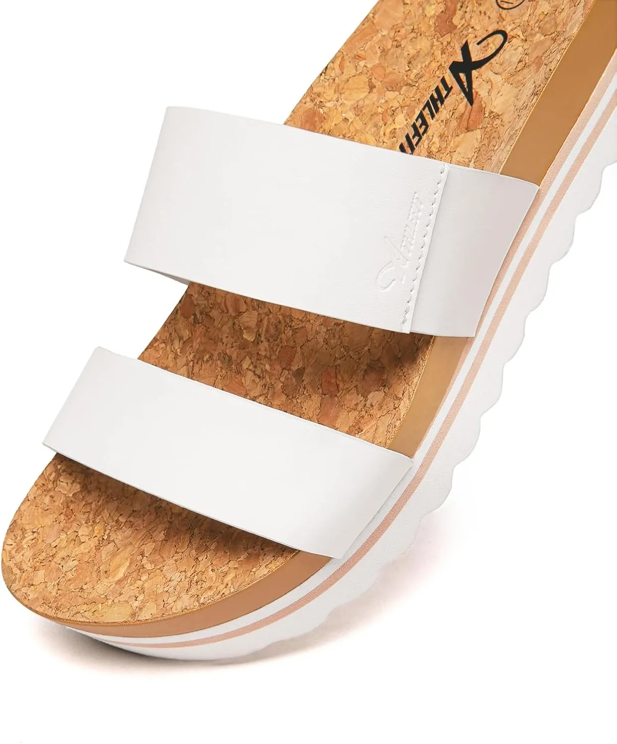 Athlefit Women's Platform Slide Sandals Comfortable Crok Footbed Arch Support Slip On Summer Beach Flatform Sandals