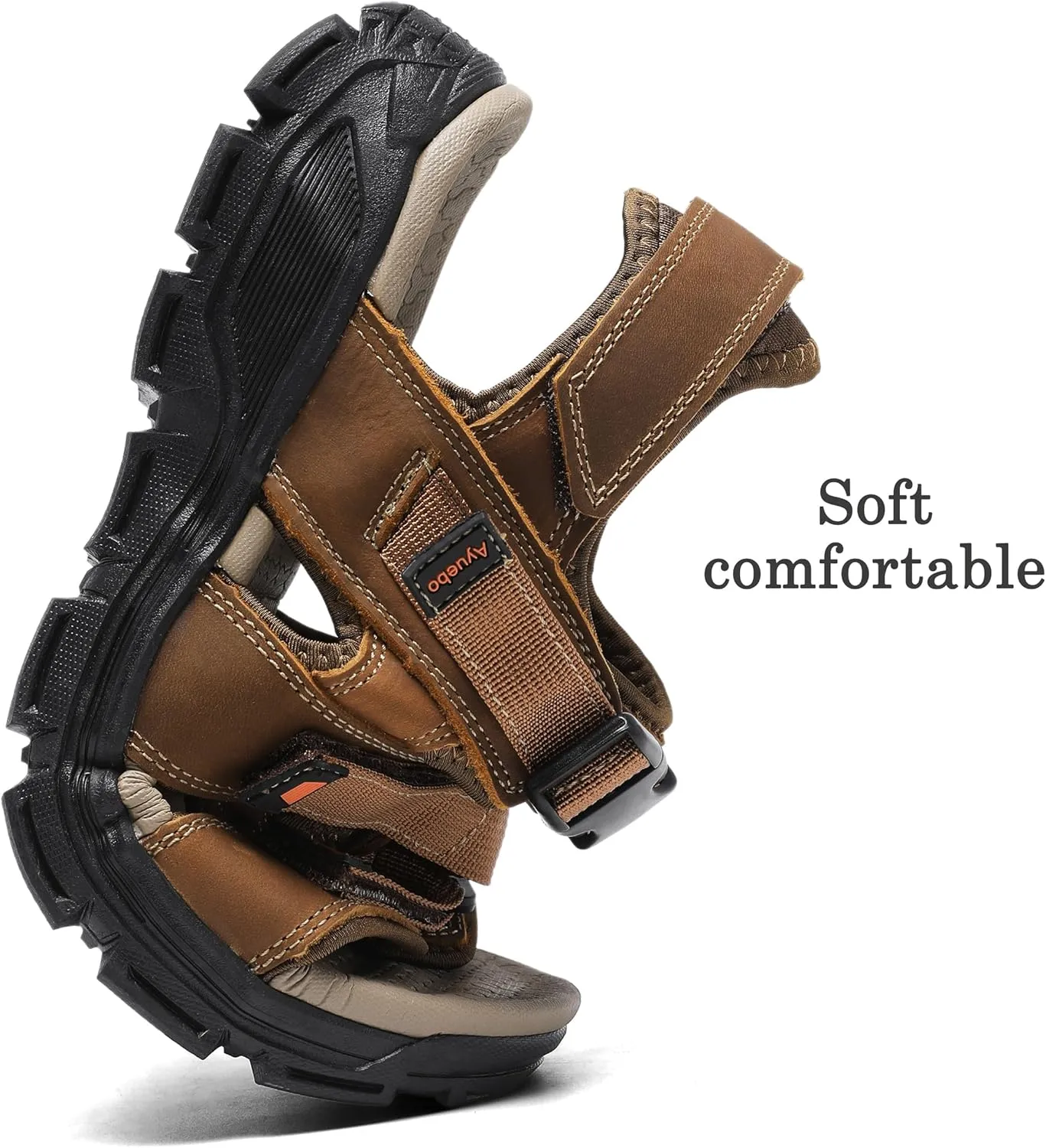 Athletic Sandals for Men's Open Toe Walking Sandals Outdoor Hiking Sandal Anti-Slip with Adjustable Strap for Summer Beach