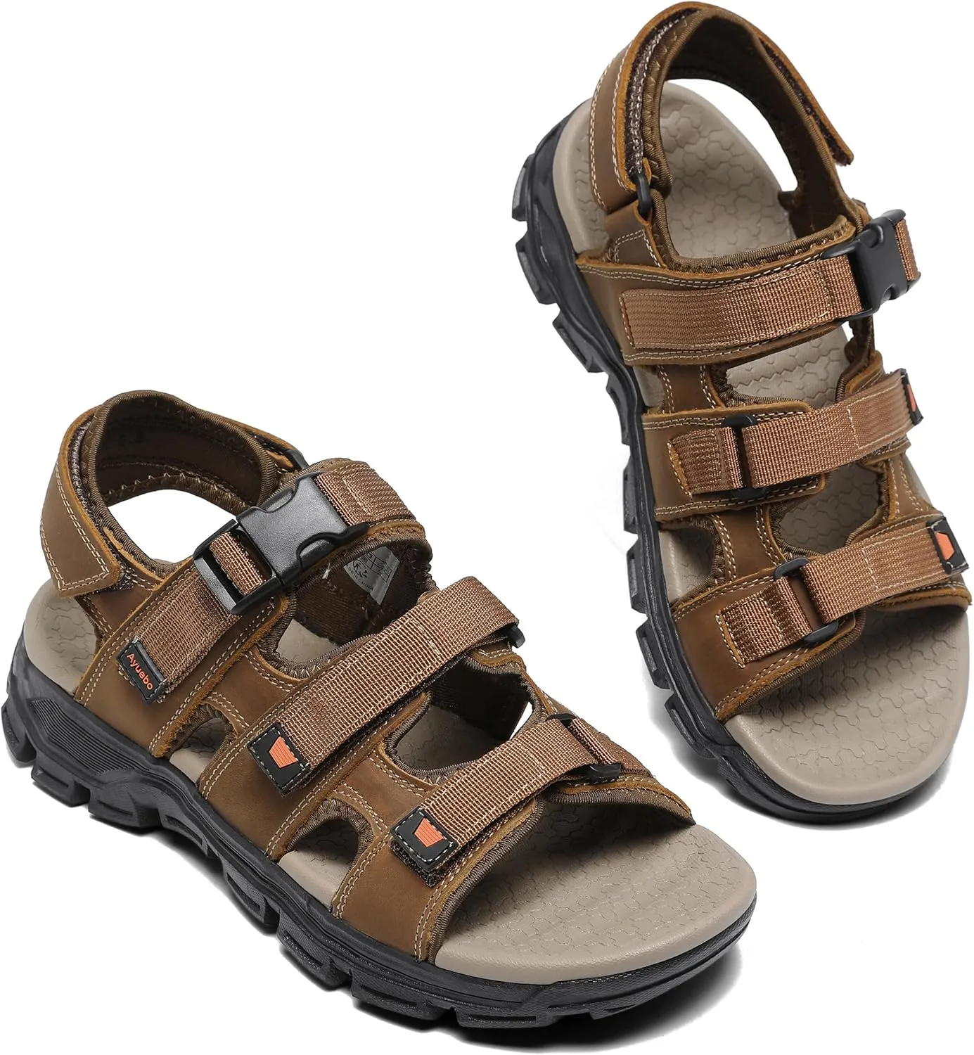 Athletic Sandals for Men's Open Toe Walking Sandals Outdoor Hiking Sandal Anti-Slip with Adjustable Strap for Summer Beach