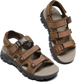 Athletic Sandals for Men's Open Toe Walking Sandals Outdoor Hiking Sandal Anti-Slip with Adjustable Strap for Summer Beach