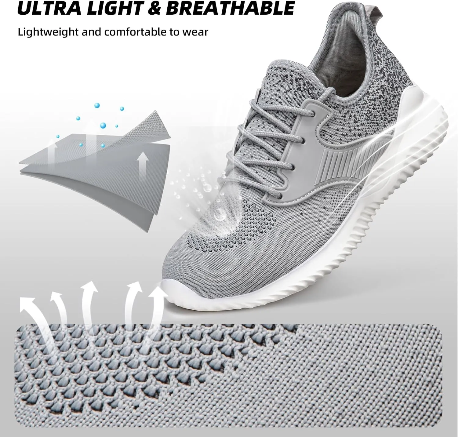 ATHMILE Womens Walking Shoes Lightweight Men Tennis Shoes Slip On Memory Foam Casual Sneakers for Gym Travel Work Outdoor Road
