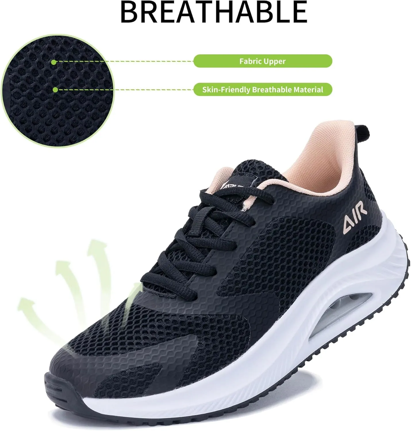 Autper Womens Air Walking Shoes Arch Support Orthotic Plantar Fasciitis Tennis Sneakers Comfortable Non Slip Shoes for Women Size 6-11
