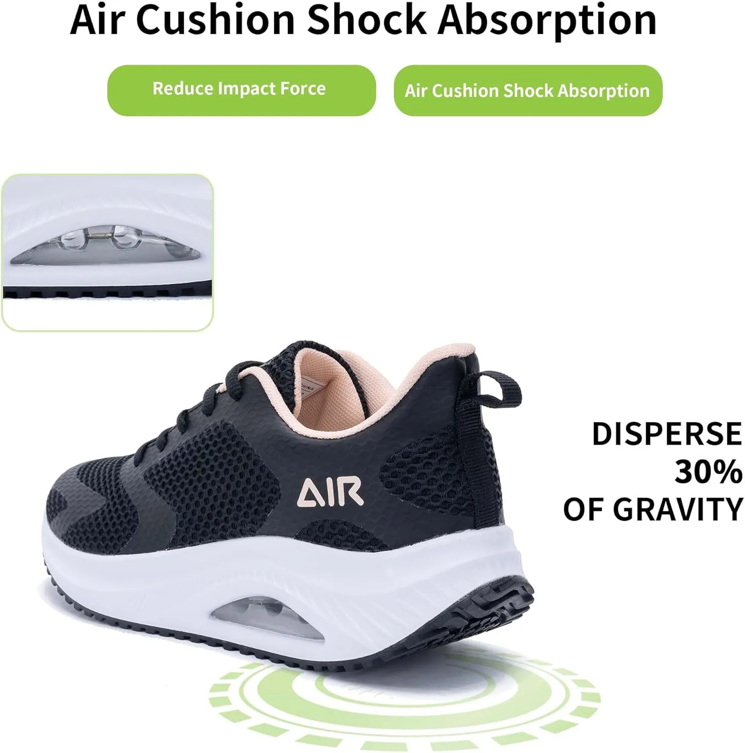 Autper Womens Air Walking Shoes Arch Support Orthotic Plantar Fasciitis Tennis Sneakers Comfortable Non Slip Shoes for Women Size 6-11