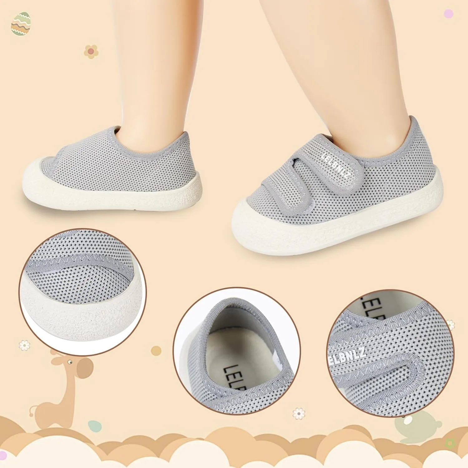 Baby Shoes Boys Girls First Walking Lightweight Non-Slip Toddler Sneakers Infant Tennis Shoes 6 9 12 18 20 24 Months