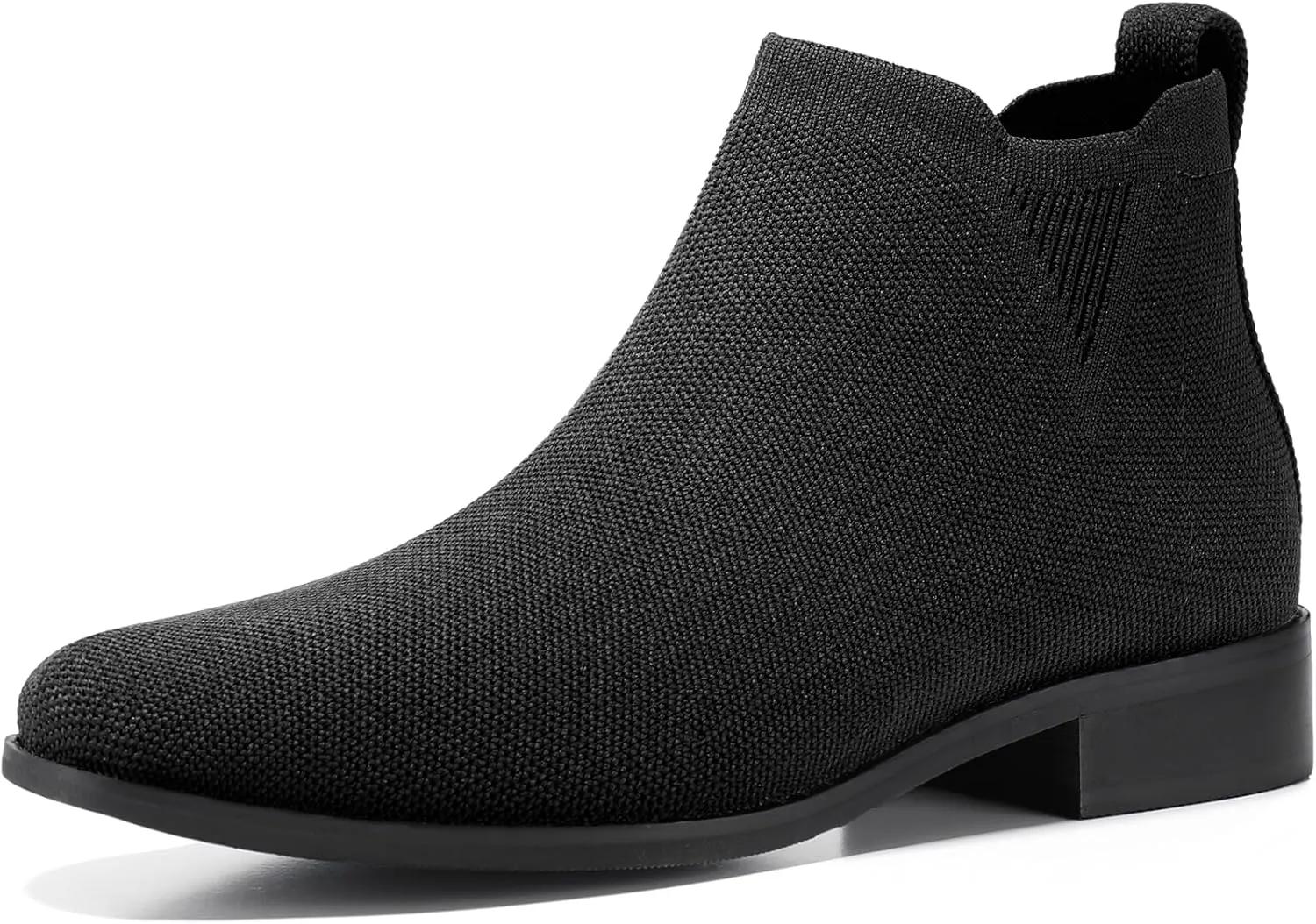 Bacia Sock Ankle Boots for Women Square Toe Slip on Short Chelsea Boots Low Heel Fall Booties