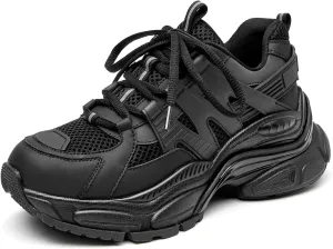 BEAU TODAY Chunky Sneakers for Women, Fashion Platform Sneakers Dad Shoes for Women, Casual Lace-up Walking Shoes