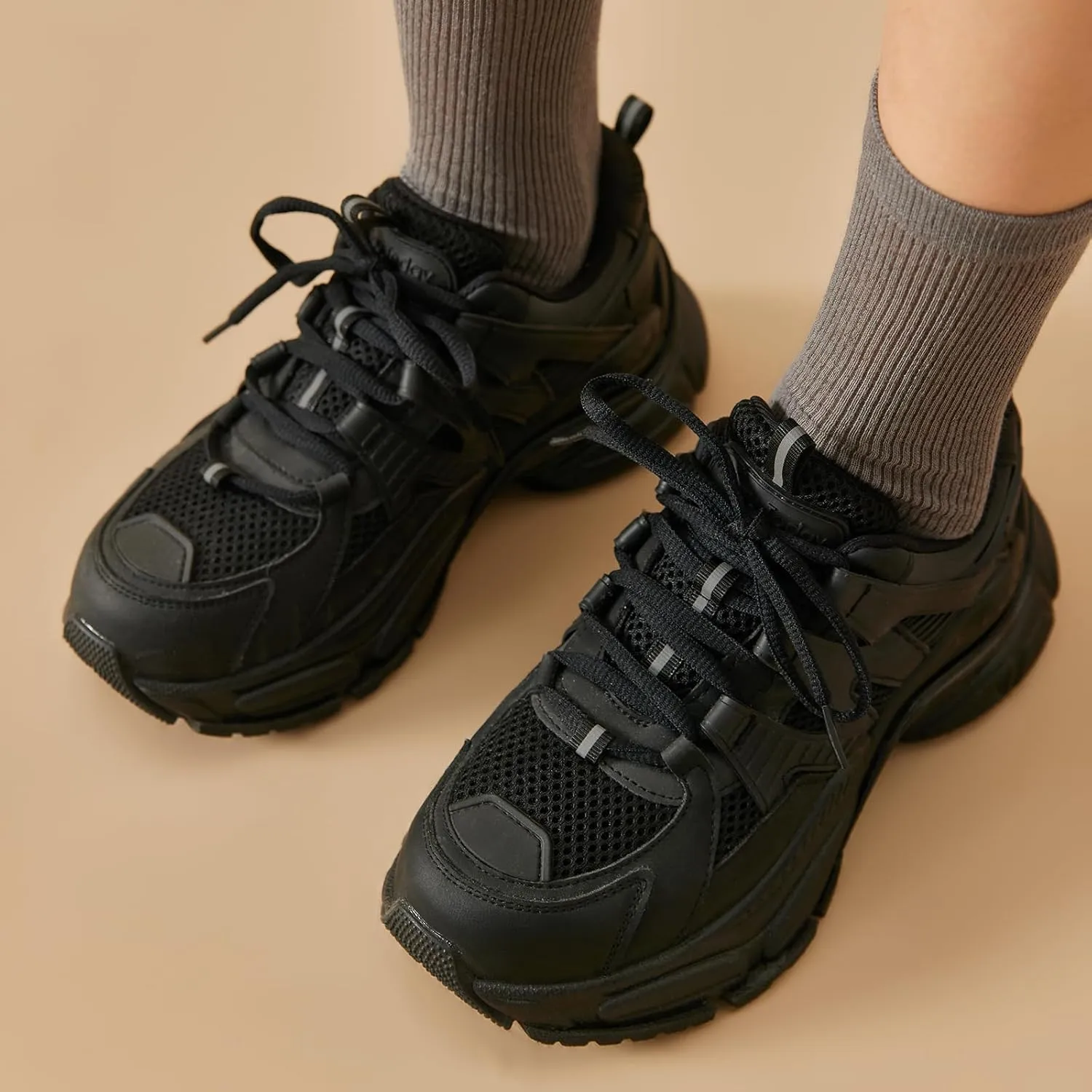 BEAU TODAY Chunky Sneakers for Women, Fashion Platform Sneakers Dad Shoes for Women, Casual Lace-up Walking Shoes