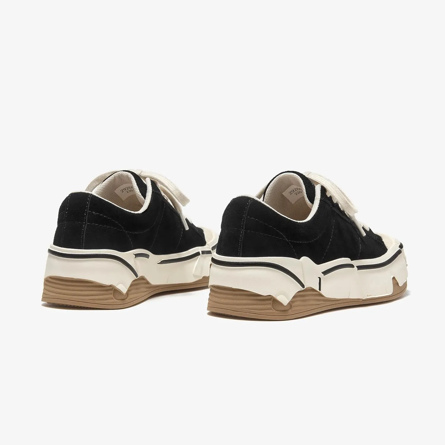 BEAU TODAY Platform Sneakers for Women, Womens Fashion Sneakers, Lace Up Casual Leather Sneakers, Breathable Comfort Walking Shoes