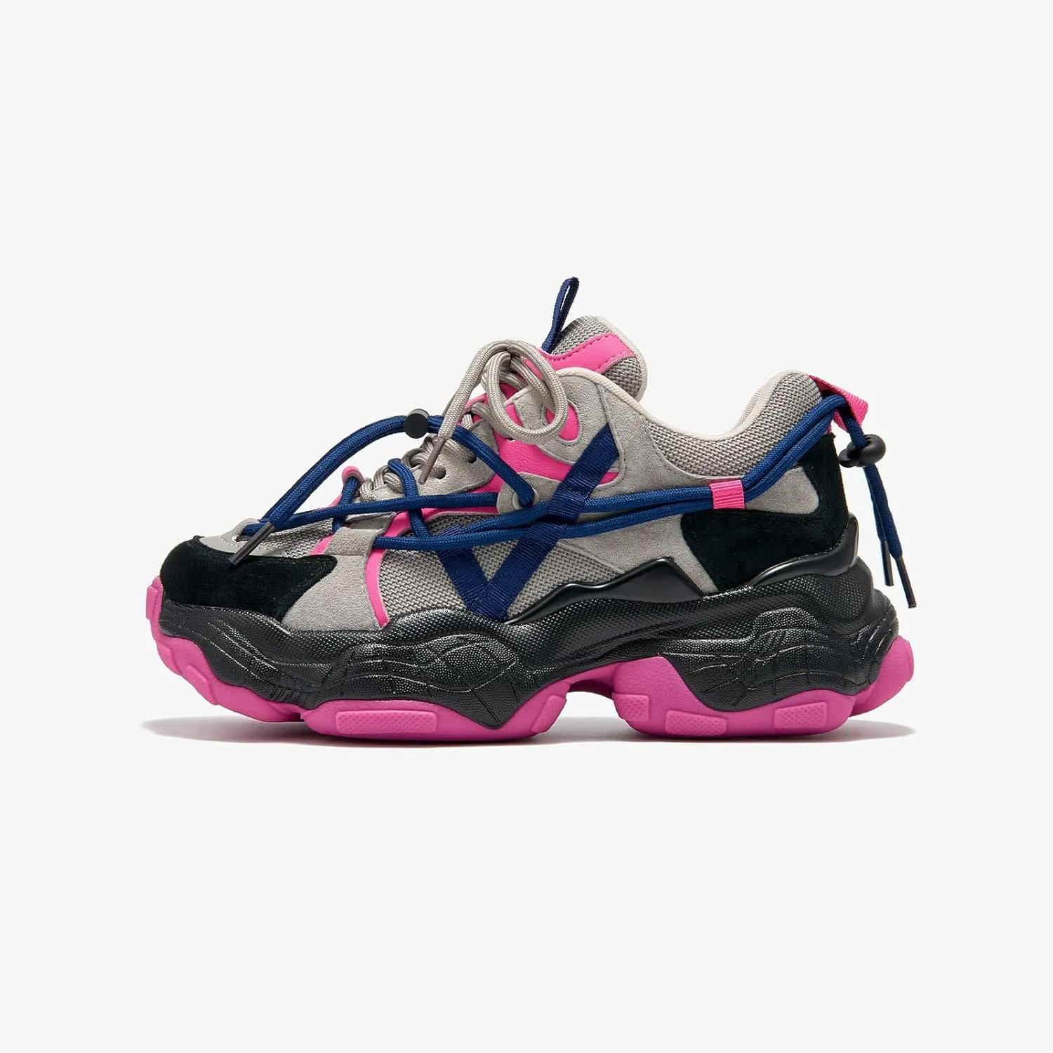 BEAU TODAY Womens Chunky Sneakers,Womens Fashion Sneakers,90s Comfortable Running Dad Shoes,Platform Casual Lace up Non Slip Rave Tennis Walking Shoes