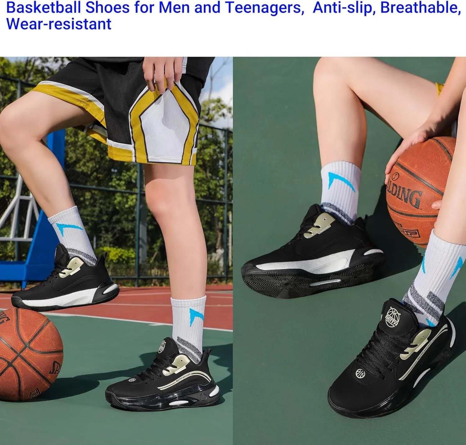 Beita High Upper Basketball Shoes for Men Sneakers Breathable Sports Shoes Anti Slip