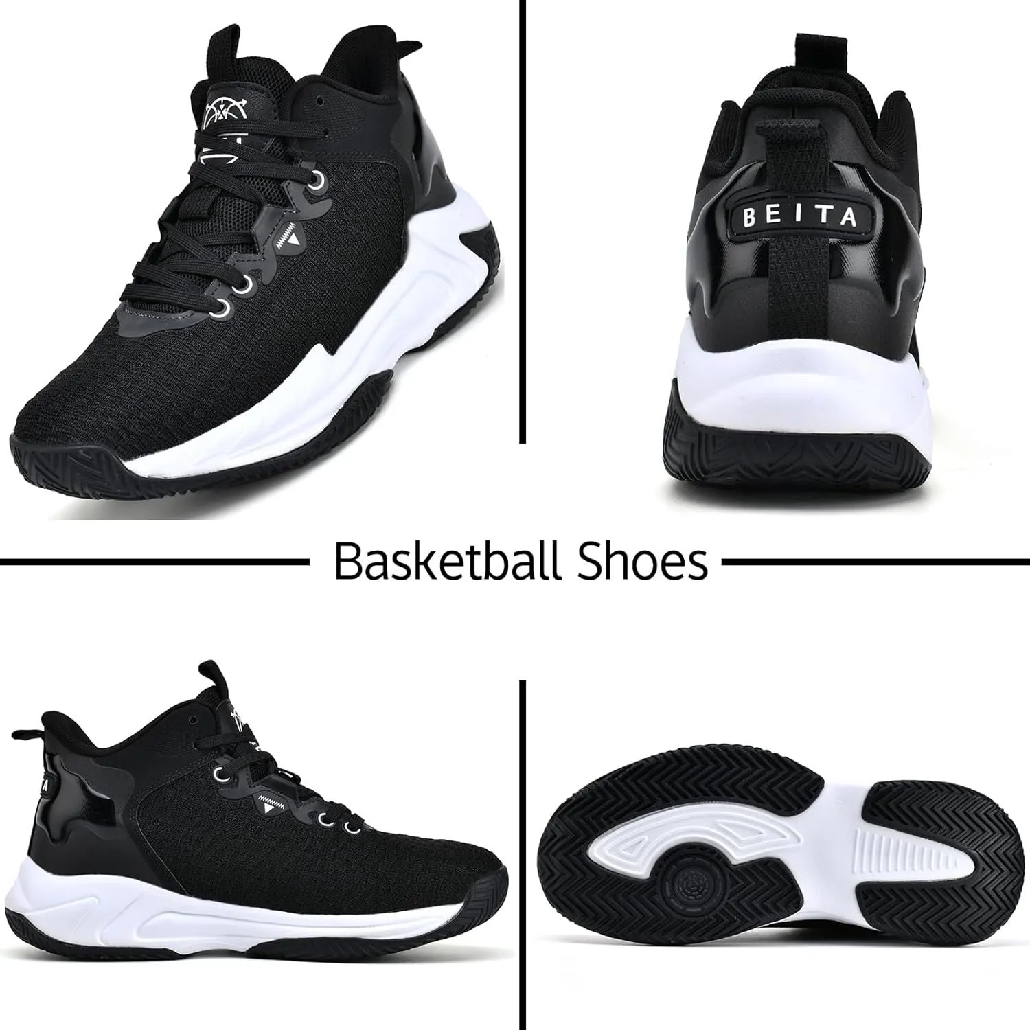 Beita High Upper Basketball Shoes for Men Sneakers Breathable Sports Shoes Anti Slip