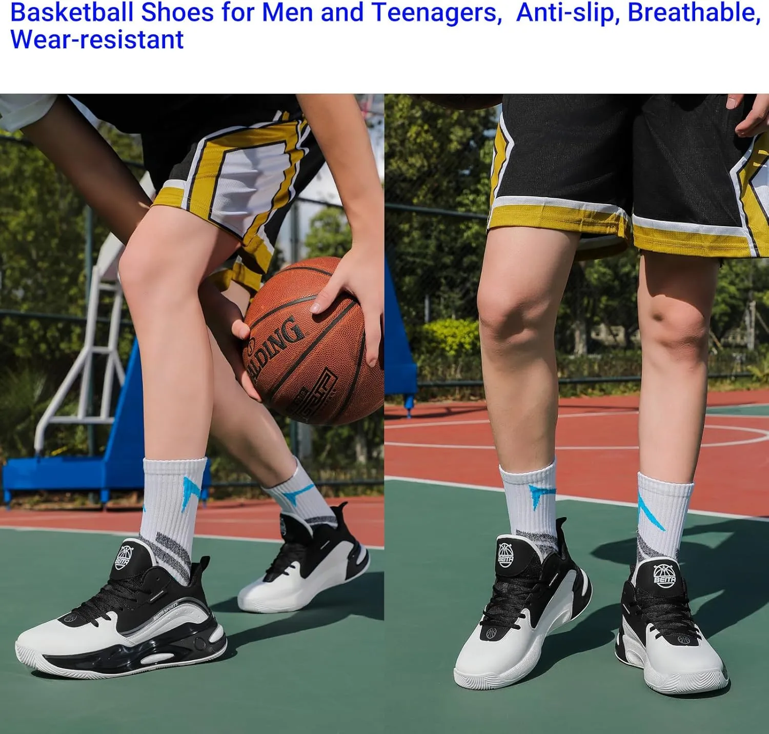 Beita High Upper Basketball Shoes for Men Sneakers Breathable Sports Shoes Anti Slip