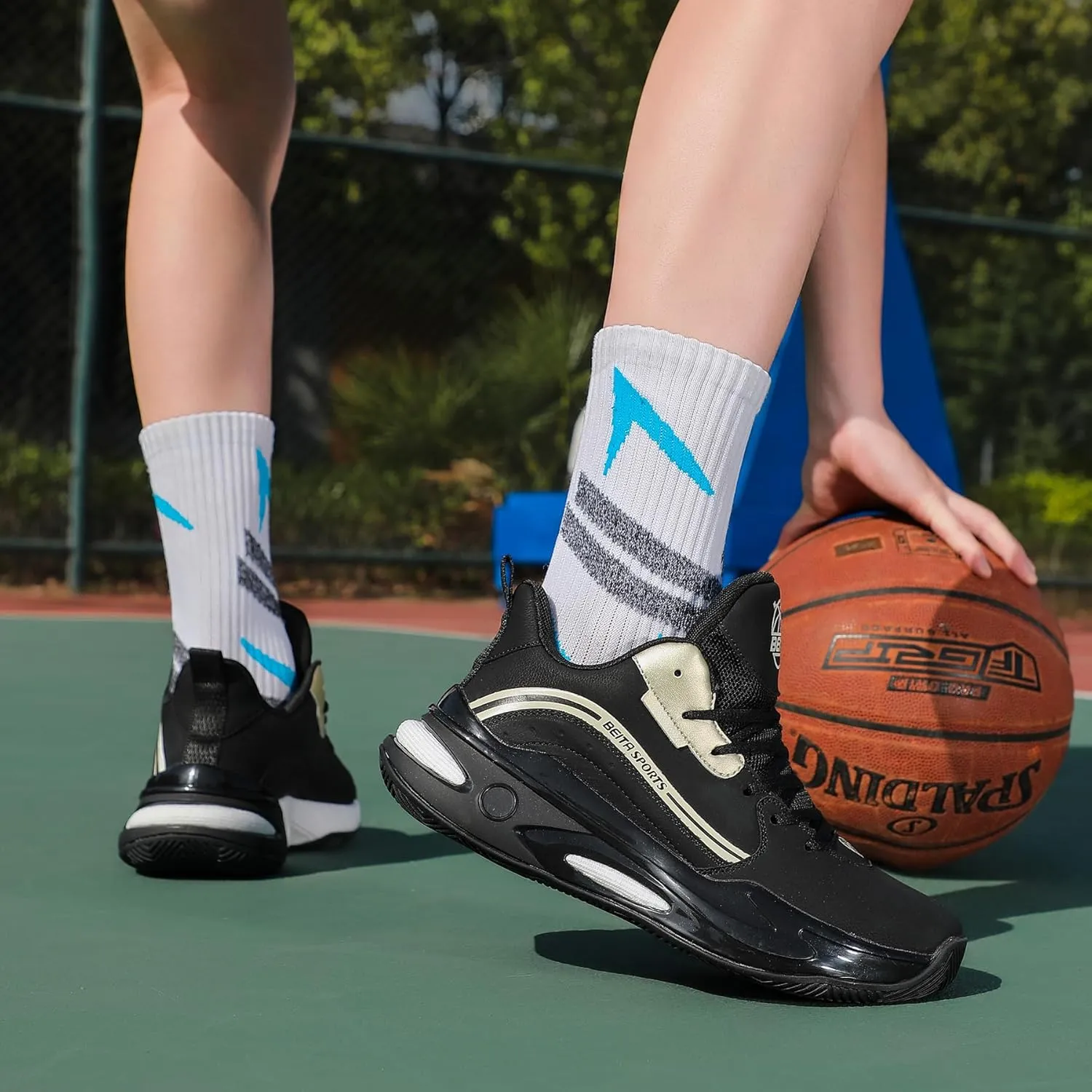 Beita High Upper Basketball Shoes for Men Sneakers Breathable Sports Shoes Anti Slip