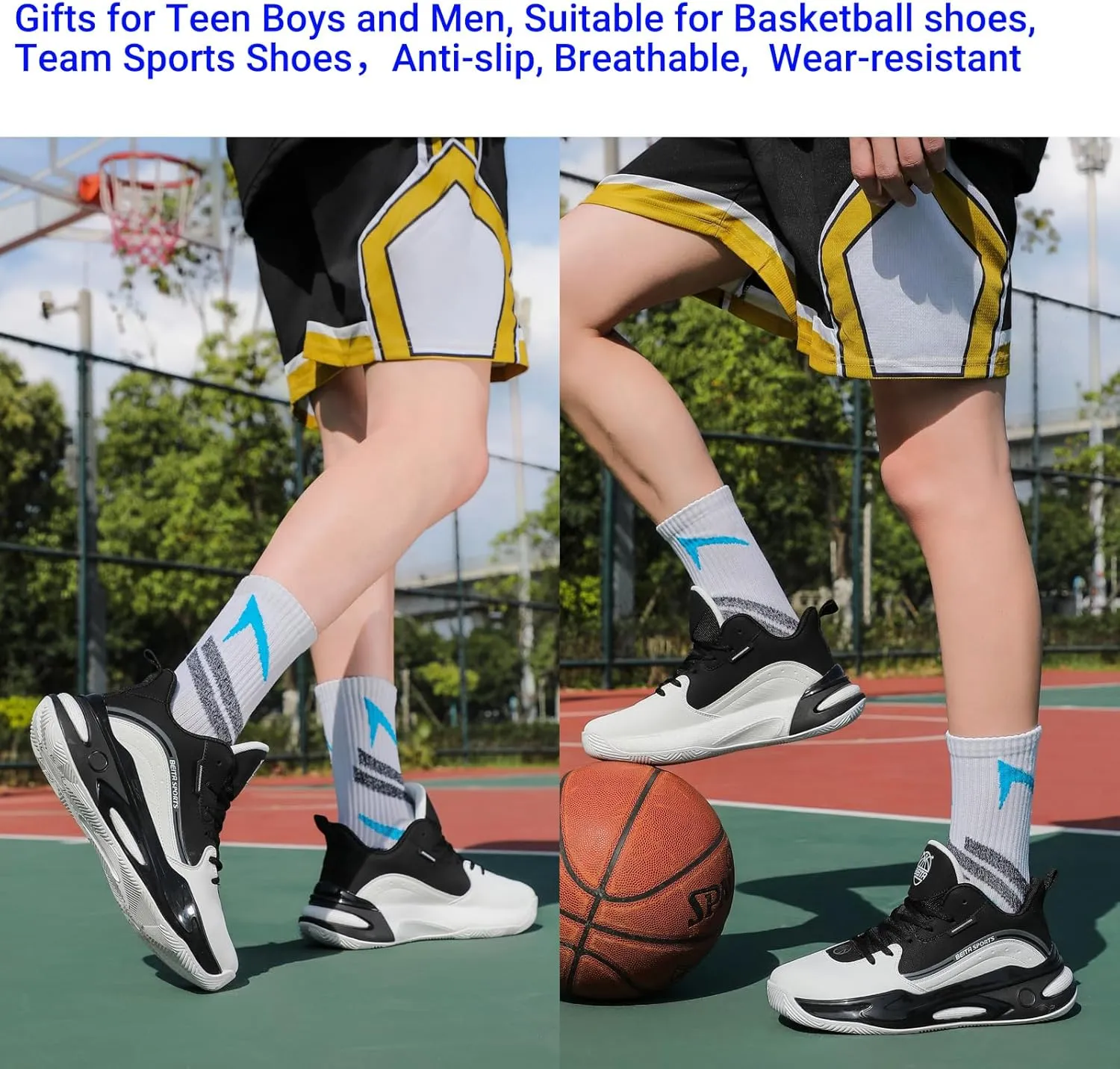 Beita High Upper Basketball Shoes for Men Sneakers Breathable Sports Shoes Anti Slip