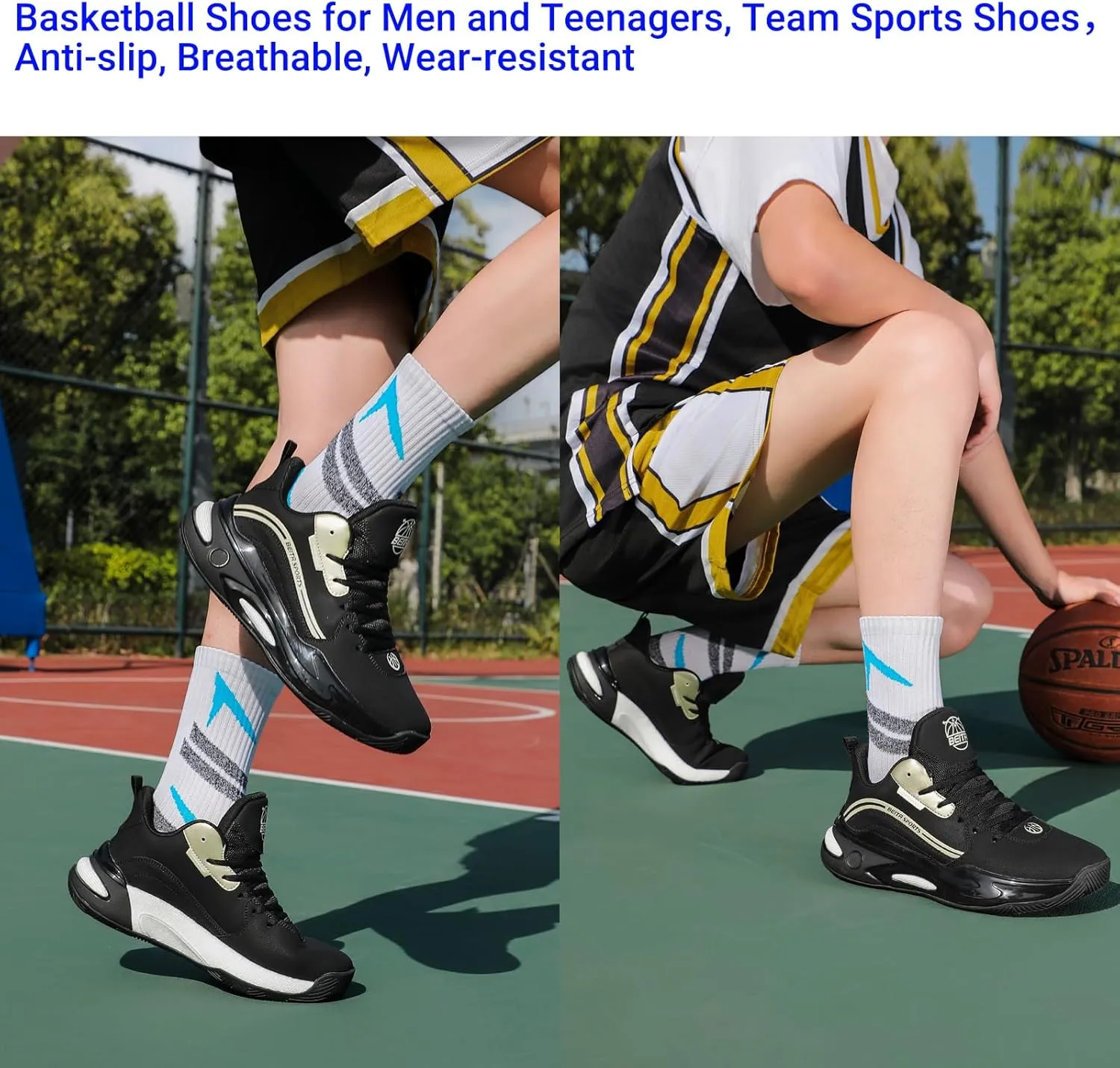 Beita High Upper Basketball Shoes for Men Sneakers Breathable Sports Shoes Anti Slip