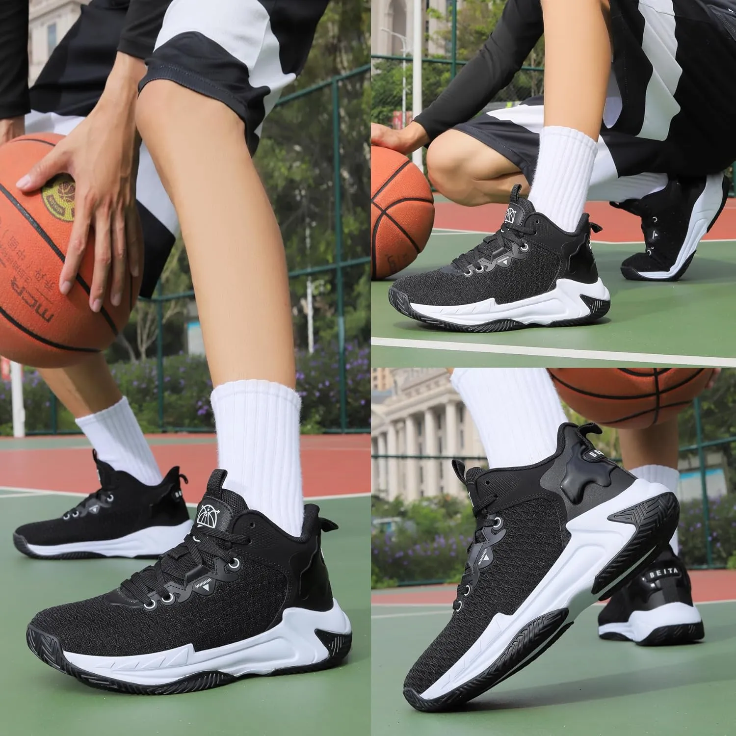 Beita High Upper Basketball Shoes for Men Sneakers Breathable Sports Shoes Anti Slip