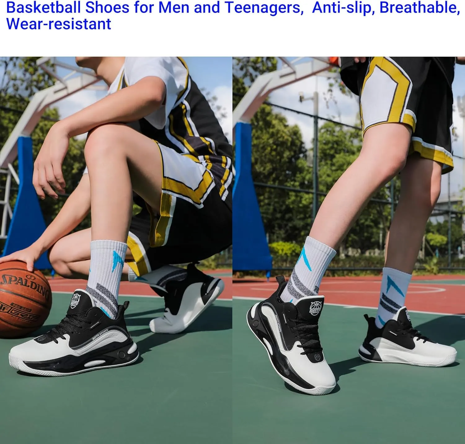 Beita High Upper Basketball Shoes for Men Sneakers Breathable Sports Shoes Anti Slip
