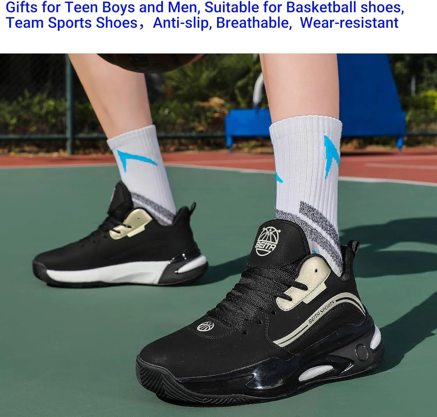Beita High Upper Basketball Shoes for Men Sneakers Breathable Sports Shoes Anti Slip