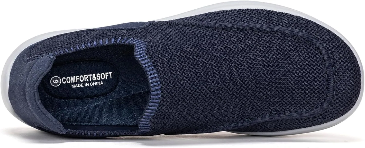 BEJINASH Men’s Slip-on Walking Shoes, Lightweight Breathable Go Walk Shoes with Arch Support,Comfortable Casual Loafers Shoes