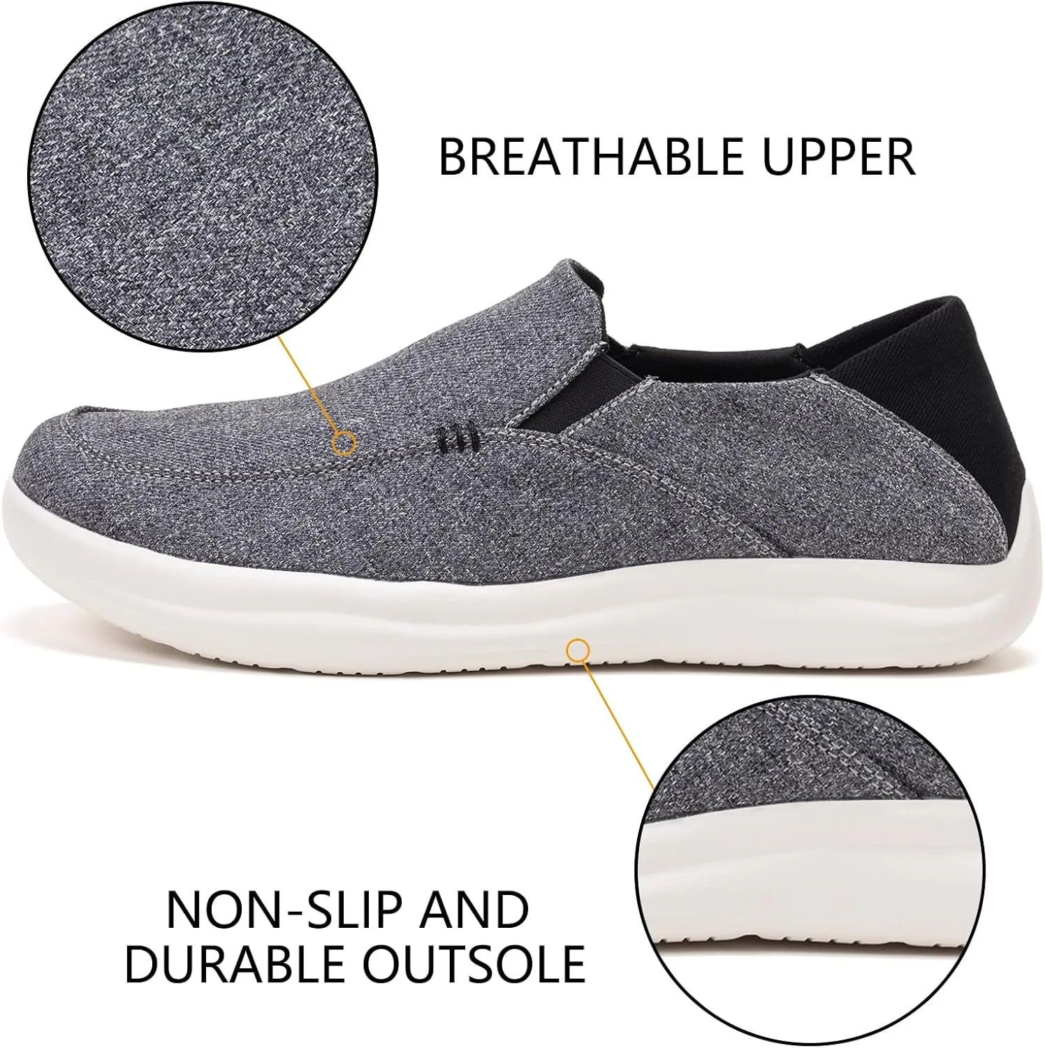 BEJINASH Men’s Slip-on Walking Shoes, Lightweight Breathable Go Walk Shoes with Arch Support,Comfortable Casual Loafers Shoes