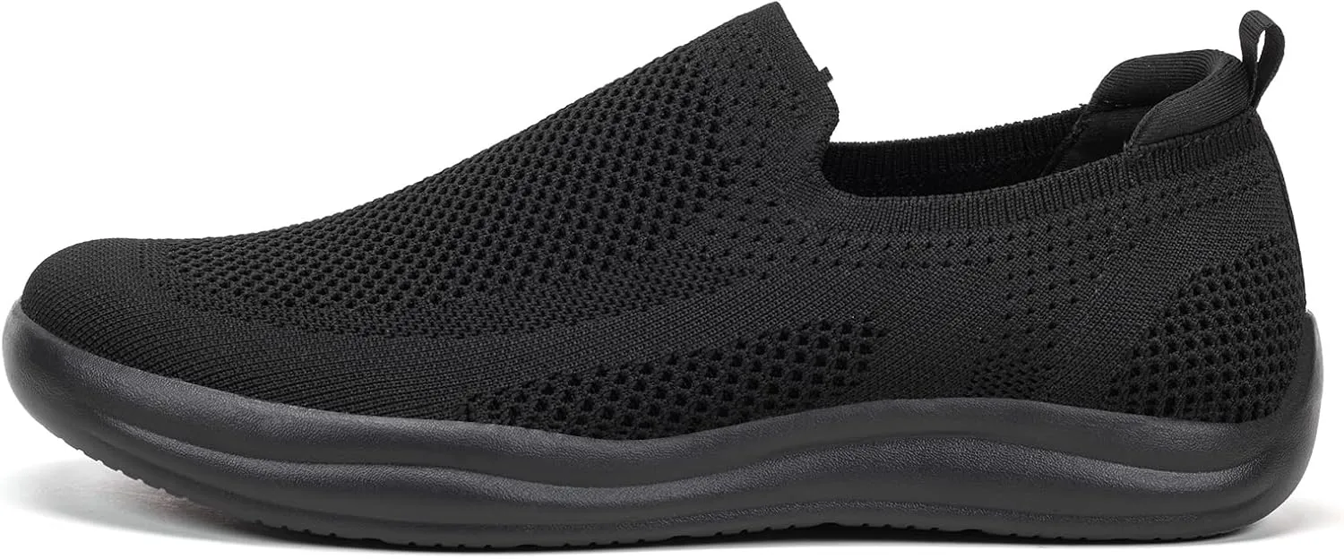 BEJINASH Men’s Slip-on Walking Shoes, Lightweight Breathable Go Walk Shoes with Arch Support,Comfortable Casual Loafers Shoes