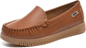 Bernal Loafers for Women Slip On Penny Loafers Hollow Out Breathable Slip On Flat Shoes Work Walking Shoes with Buckle