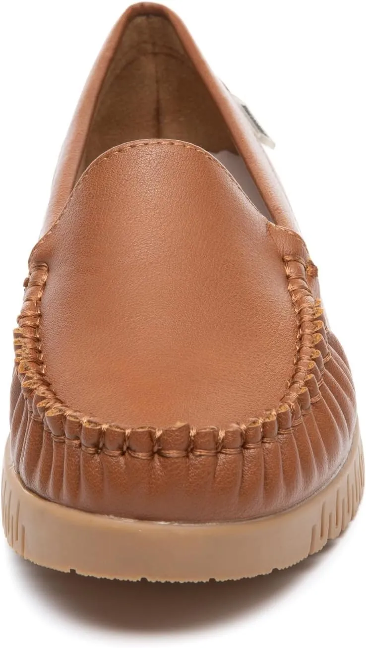 Bernal Loafers for Women Slip On Penny Loafers Hollow Out Breathable Slip On Flat Shoes Work Walking Shoes with Buckle