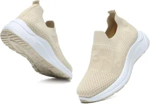 Bernal Sneakers for Women Walking Running Shoes Flying Woven Mesh Upper Casual Non Slip Lace Up Lightweight Tennis Shoes