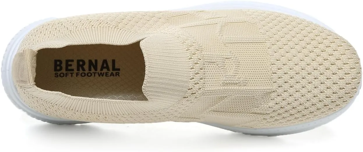 Bernal Sneakers for Women Walking Running Shoes Flying Woven Mesh Upper Casual Non Slip Lace Up Lightweight Tennis Shoes