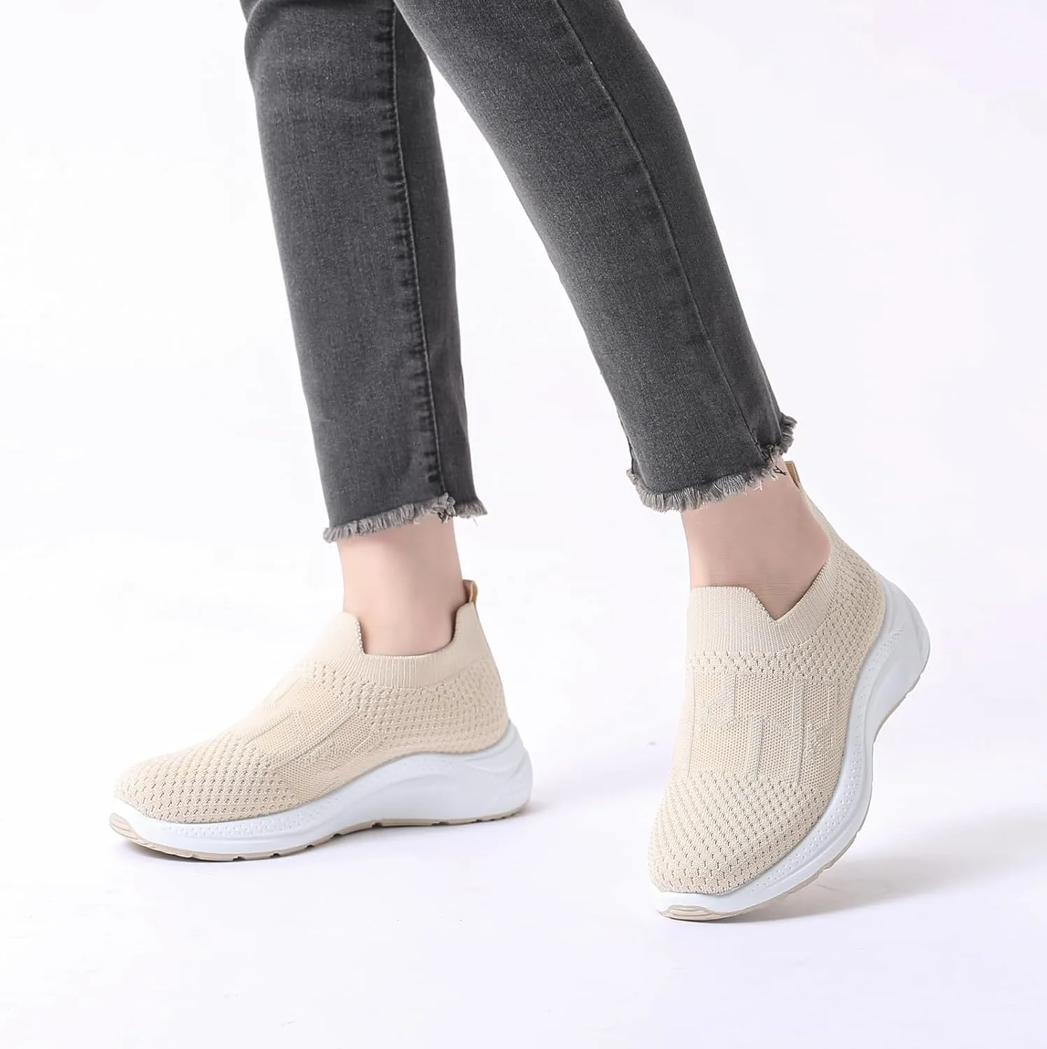 Bernal Sneakers for Women Walking Running Shoes Flying Woven Mesh Upper Casual Non Slip Lace Up Lightweight Tennis Shoes