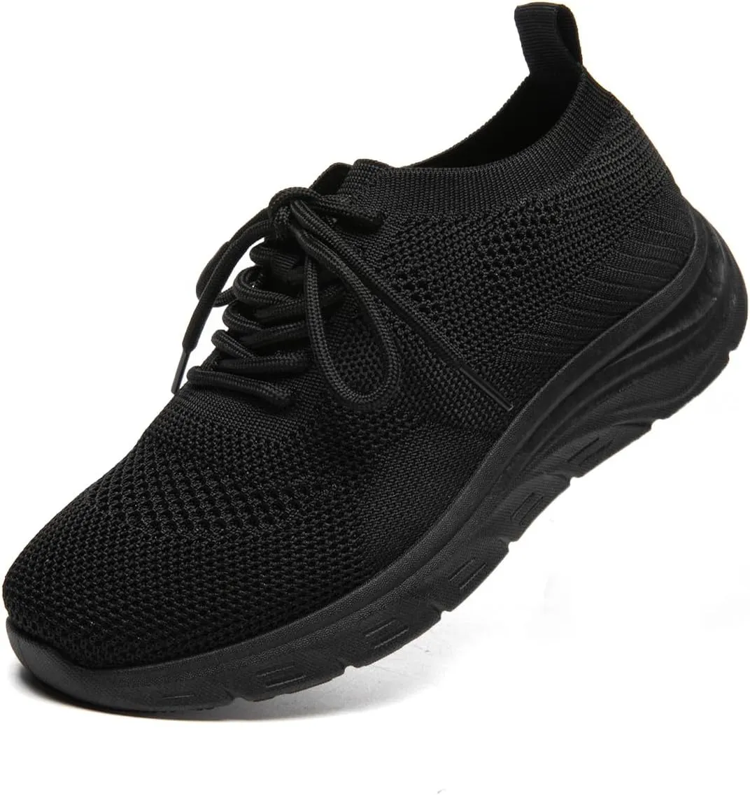 Bernal Women's Walking Shoes Casual Lace Up Lightweight Work Shoes Fashion Breathable Rhinestone Sparkle Sneakers Workout Gym Shoes