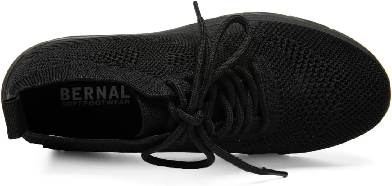 Bernal Women's Walking Shoes Casual Lace Up Lightweight Work Shoes Fashion Breathable Rhinestone Sparkle Sneakers Workout Gym Shoes