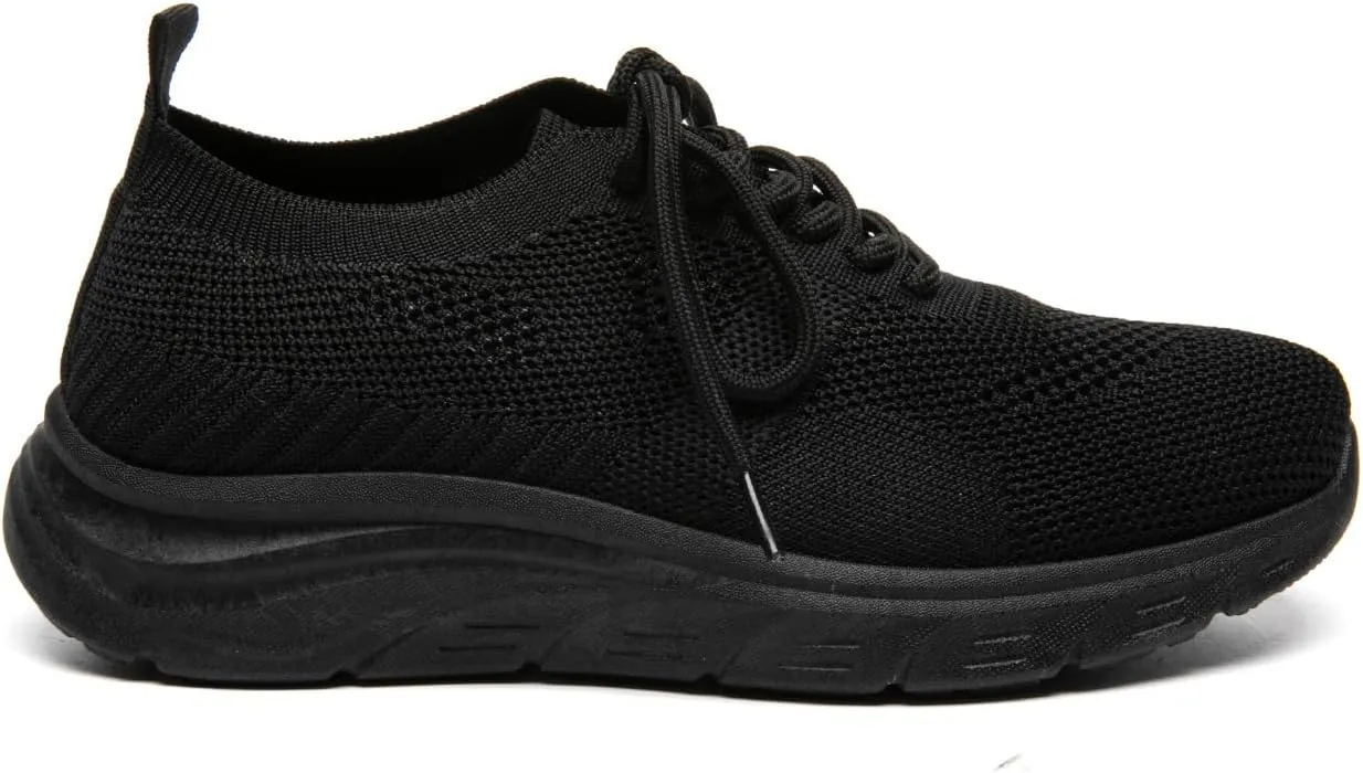 Bernal Women's Walking Shoes Casual Lace Up Lightweight Work Shoes Fashion Breathable Rhinestone Sparkle Sneakers Workout Gym Shoes