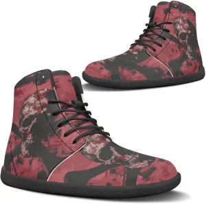 Binienty Men Women High Top Barefoot Shoes Lace Up PU Leather Sneaker Anti Slip