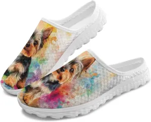 Binienty Women Wide Width Mesh Slippers Fashion Slip on Mule Shoes Breathable Ladies Outdoor Garden Loafers