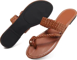 Bohemian Dress Sandals Womens Casual Flats Sandals Comfortable Ankle Strap Summer Boho Thong Sandals