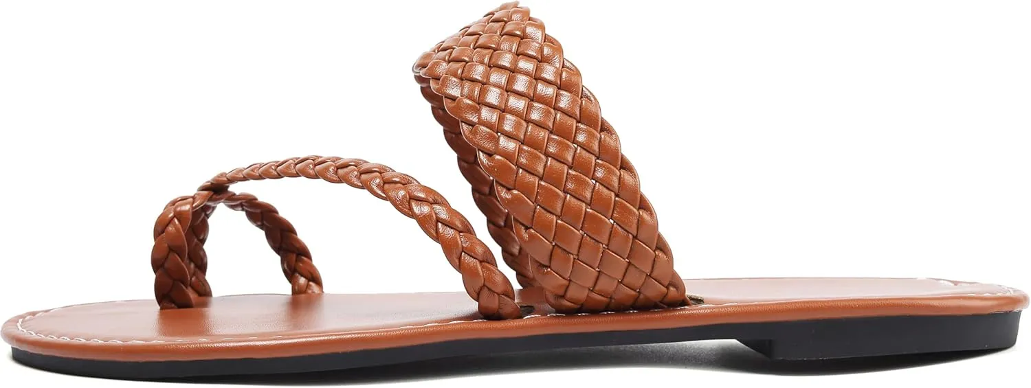 Bohemian Dress Sandals Womens Casual Flats Sandals Comfortable Ankle Strap Summer Boho Thong Sandals