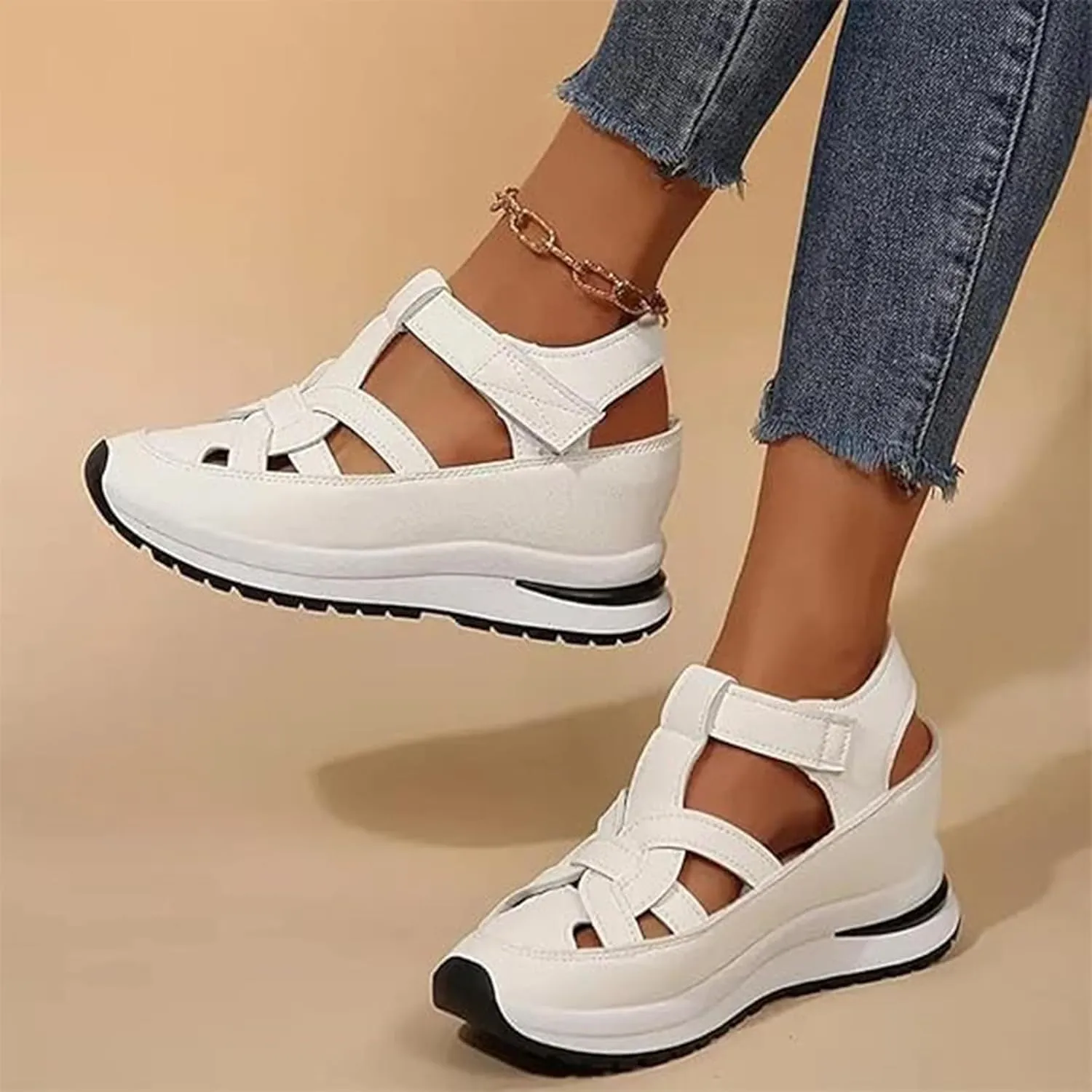 Bomre Shoes Women Sneakers, Bomre Orthopedic Sandals, Women's Plus Size Hollow-Out Casual Sandals, Arch Support