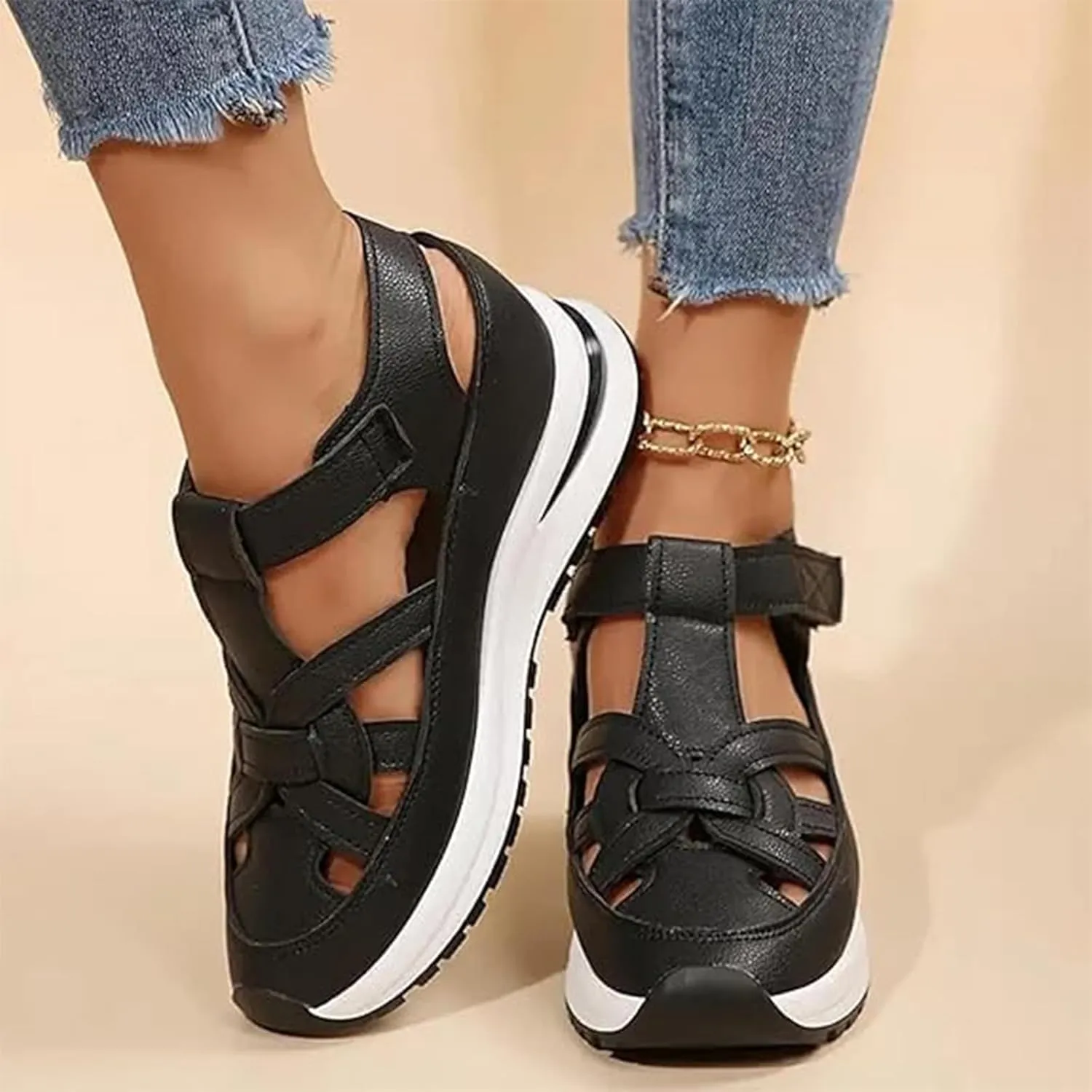 Bomre Shoes Women Sneakers, Bomre Orthopedic Sandals, Women's Plus Size Hollow-Out Casual Sandals, Arch Support