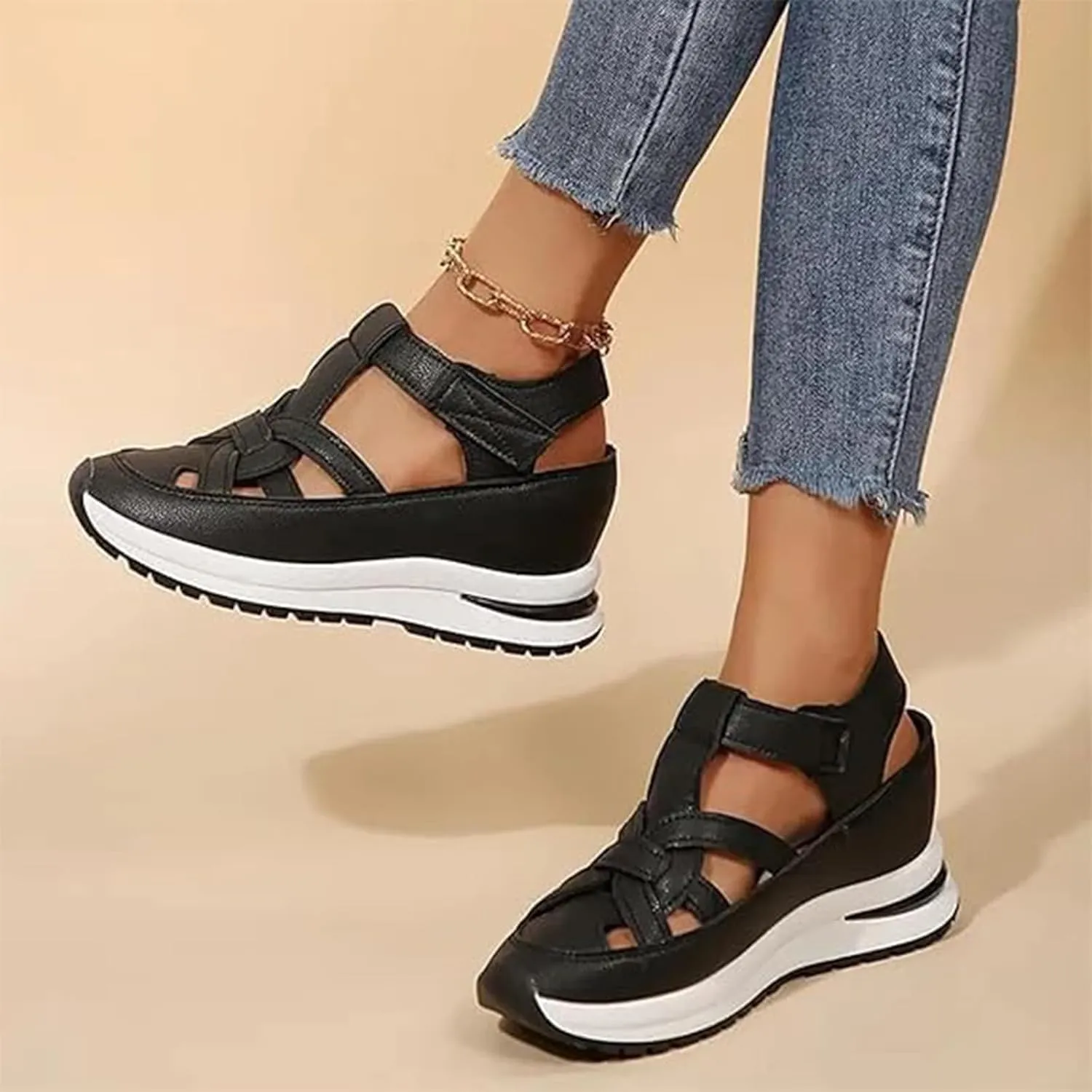 Bomre Shoes Women Sneakers, Bomre Orthopedic Sandals, Women's Plus Size Hollow-Out Casual Sandals, Arch Support