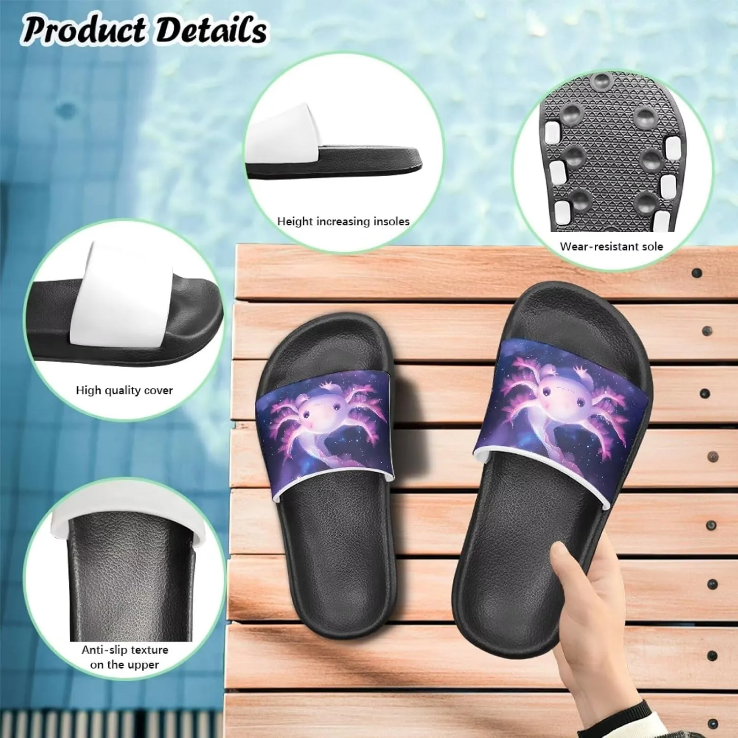 Boys Girls Slide Sandals Comfort Beach Pool Shower Slippers Indoor Outdoor Little Kid/Big Kid